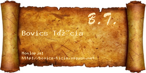 Bovics Tícia névjegykártya